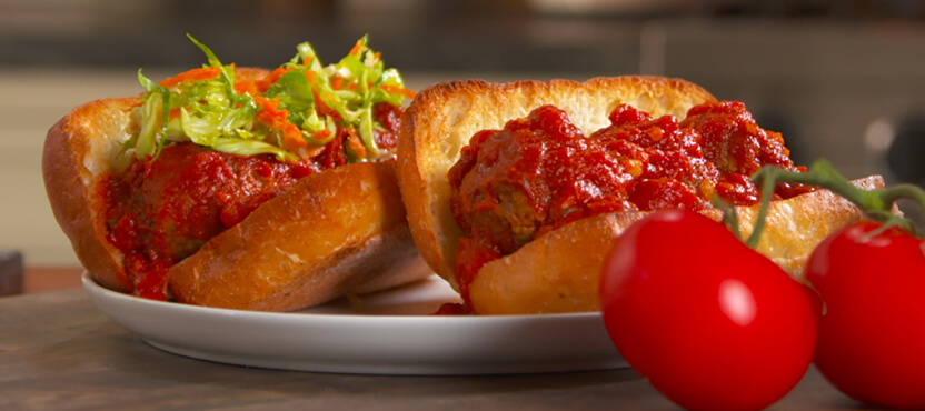 Meatball Sandwiches with Brussels Sprout Slaw