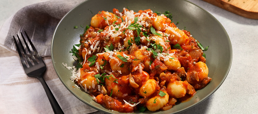 Gnocchi with Hearty Mushroom Bolognese