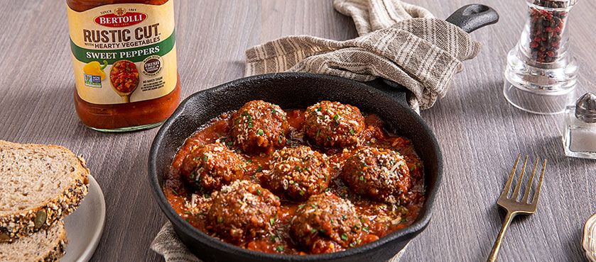 Italian Meatballs with Sweet Peppers Sauce